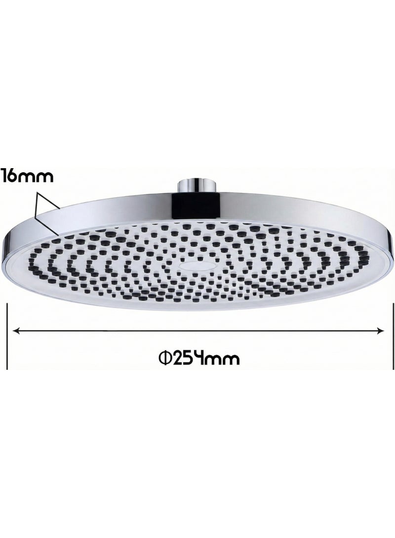 Luxury 10-Inch Round Rainfall Shower Head, Large 254mm Overhead Showerhead with 264 Anti-Clog Nozzles, High Pressure Micro-Droplet Technology, Adjustable Swivel Joint, Easy Tool-Free InstallationLuxury 10-Inch Round Rainfall Shower Head, Large 254mm Overhead Showerhead with 264 Anti-Clog Nozzles, High Pressure Micro-Droplet Technology, Adjustable Swivel Joint, Easy Tool-Free Installation - Image 4